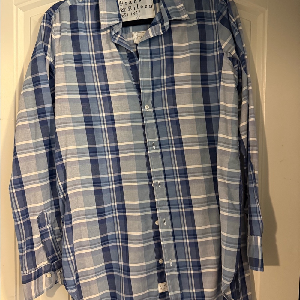 Frank & Eileen Grayson Navy and White Plaid Women’s Shirt